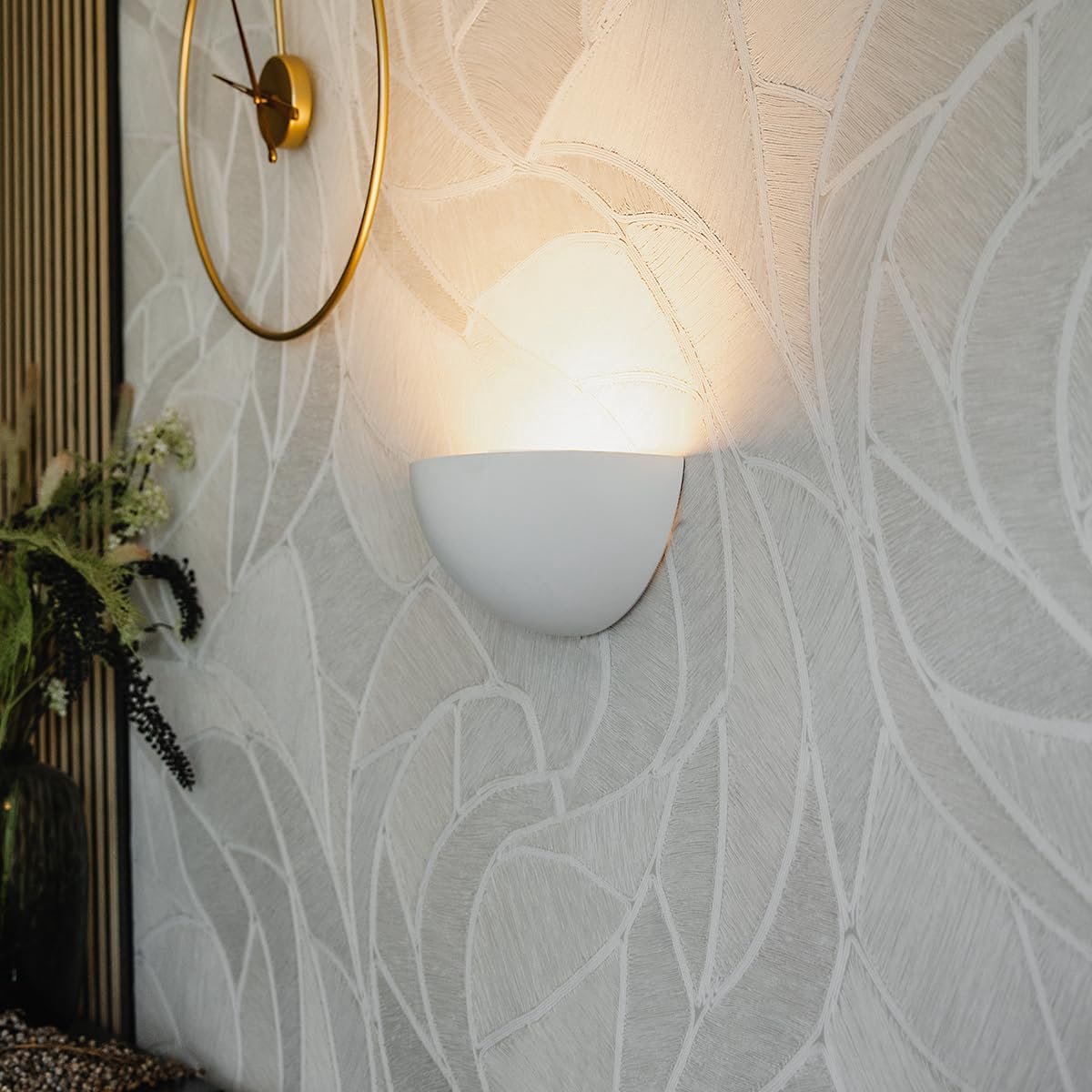 Moderne Witte Gipsen Wandlamp Rond - E14 Fitting - Sfeervolle Binnenverlichting