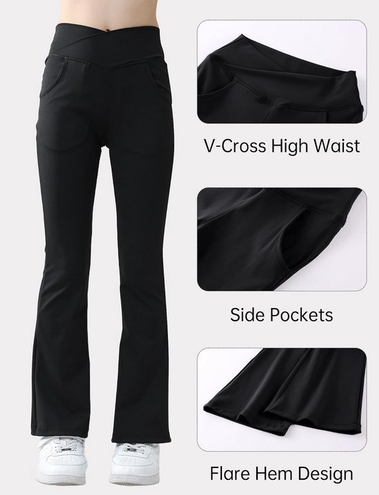 Meisjes Flared Sportbroek met Hoge Taille en Zakken — afbeelding 2