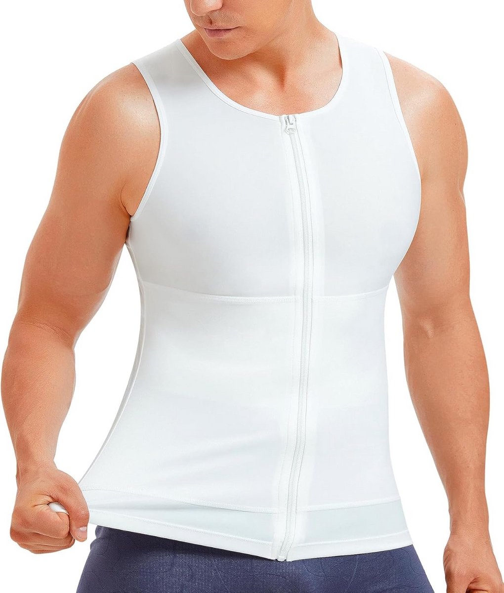 Mannen Shapewear Hemd Borst en Buik Corrigerend Onderhemd Slim Fit