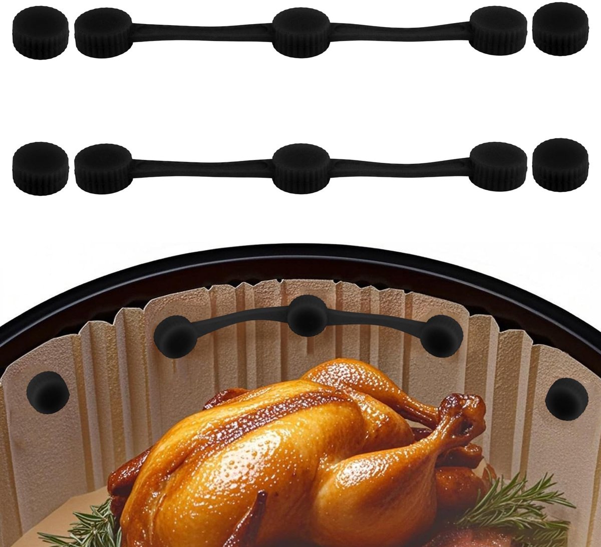 Magnetische Silico closures voor Airfryer - Veilig Sluiten en Warmtebestendig - 2 Sets