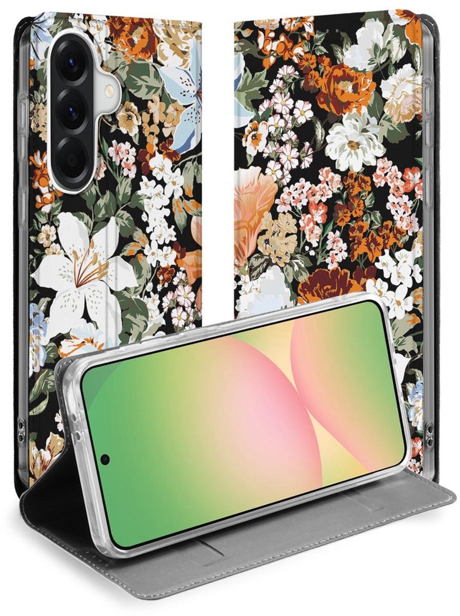 Samsung Galaxy A57 Standcase Hoesje Dark Flowers