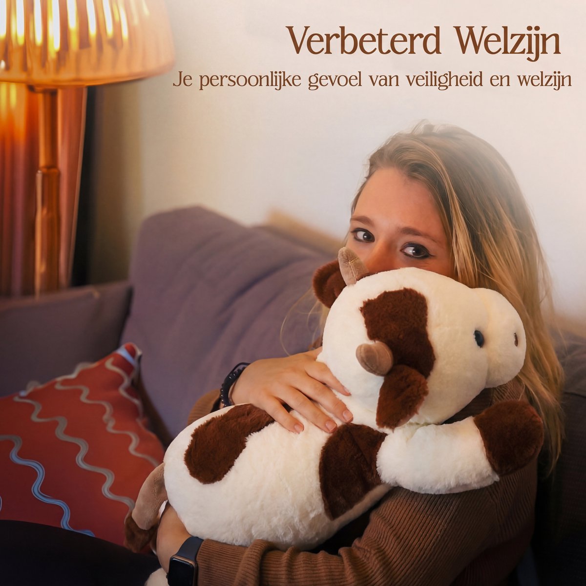 Big Baloo Verzwaringsknuffel Koe 2,5KG/70CM - Verzwaarde Zware Anxiety Knuffel - Weighted stuffed animal voor Kind & Volwassenen — afbeelding 4