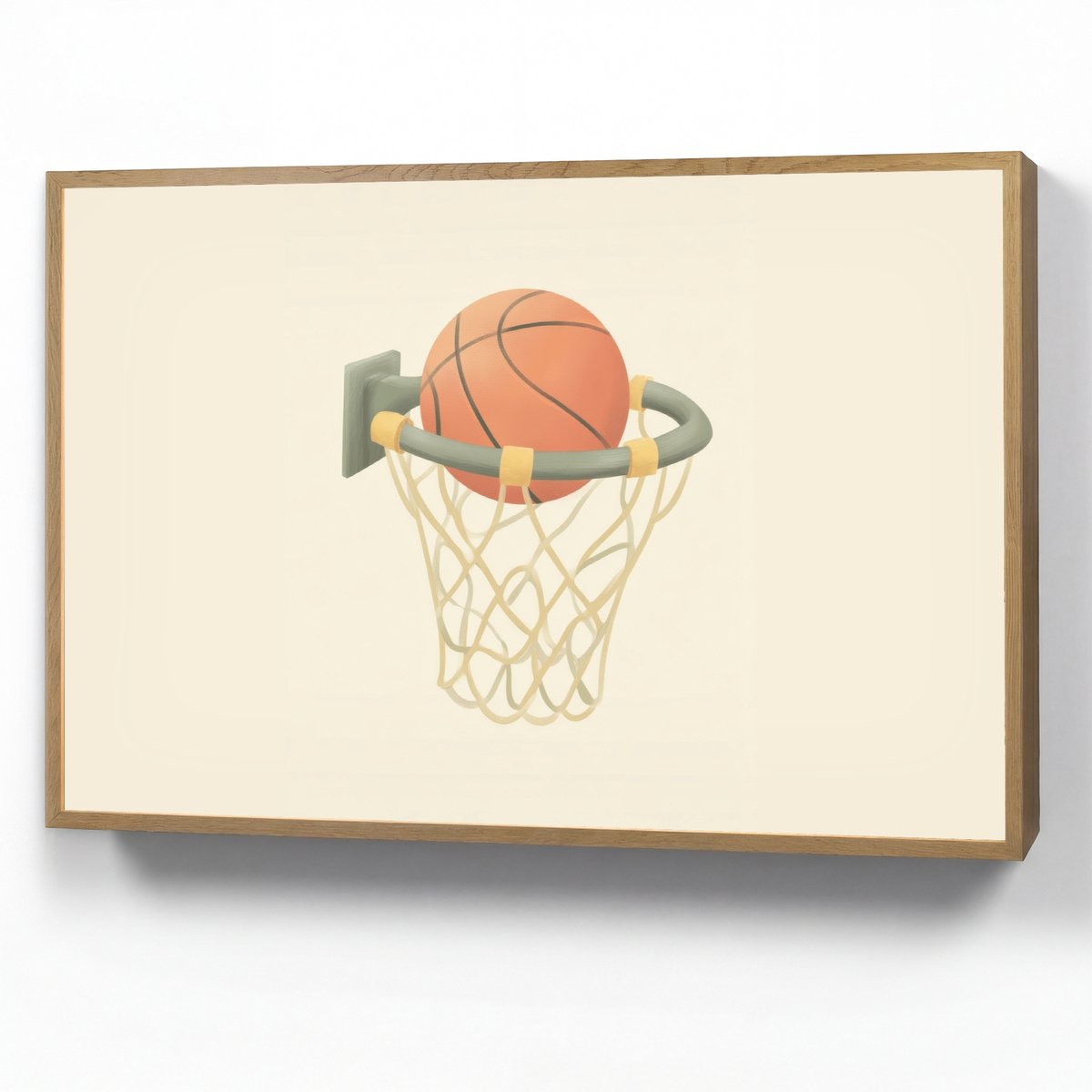 Wandlamp 100x70 cm - Oplaadbaar - Basketbal - Net - Oranje - Wandlampen binnen woonkamer -