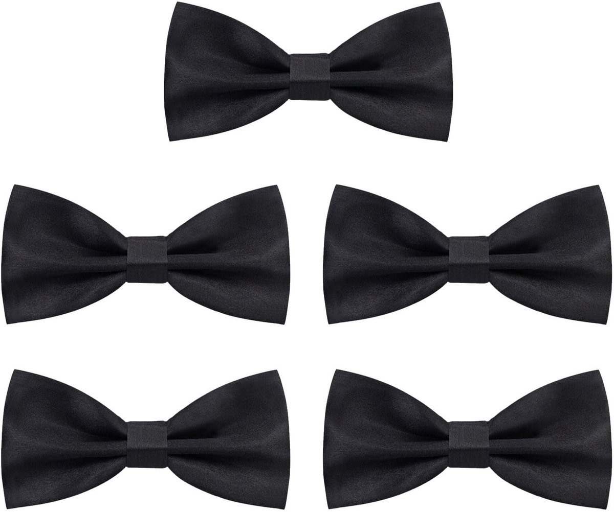Allecto - Strikdas - Vijf stuks - Verstelbaar - Zwart - Kostuumaccessoire - Perfect voor feesten en bruiloften - Geschikt voor mannen en jongens - ...