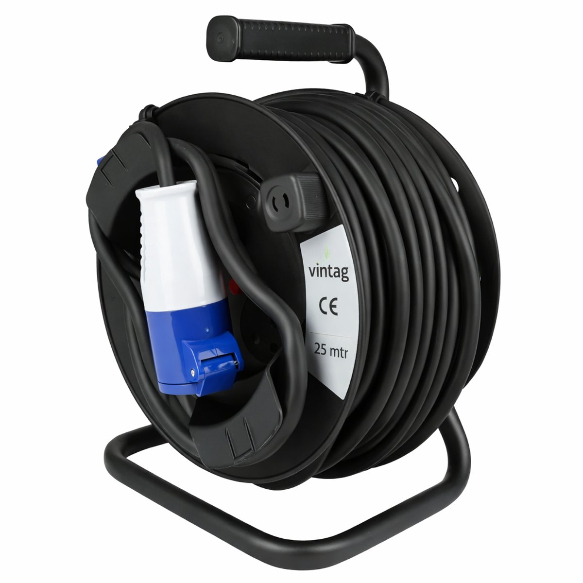 CEE Kabelhaspel 25 Meter – IP44 – 16A – 3-polig – 3000W – Voor Buiten Gebruik