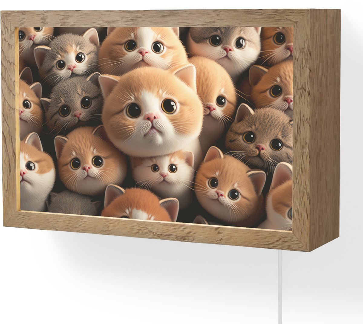 Wandlamp 30x20 cm - Oplaadbaar - Katten - Huisdieren - Kitten - Design - Jongens - Meisjes