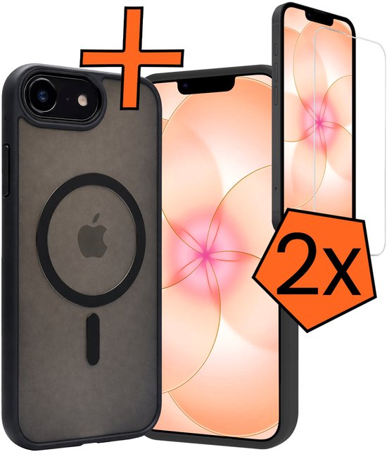 Hoes – Met 2x Screenprotector – Geschikt voor Apple iPhone 17e – Magsafe Compatible – Sterk & Shockproof – Back Cover – Shock Proof Case – Telefoon Hoes – Zwart