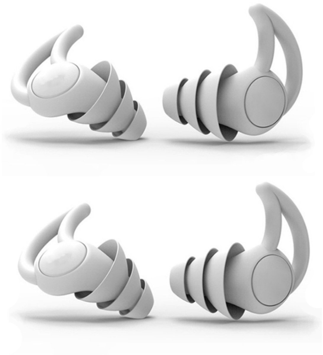 Aventrix Oordopjes Slapen – Siliconen Oordoppen 30-40dB – Geluidsdempende Earplugs voor zwemmen, Anti-Snurk, reizen & werken – Herbruikbaar – wit - 2 paar