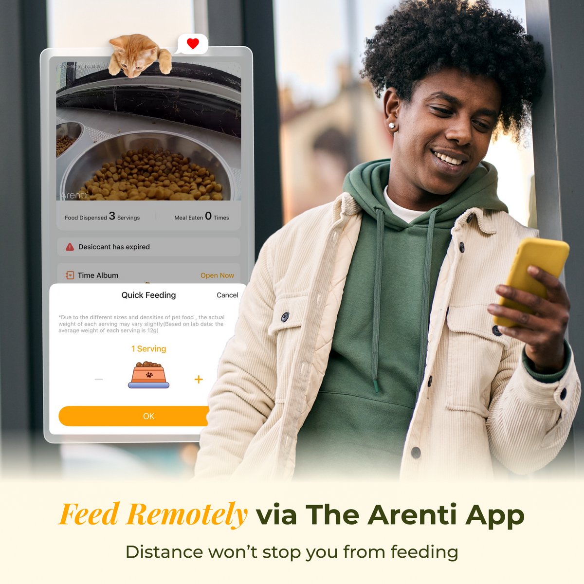 Arenti Petfeeder2 64GB Automatische Voerbak 4L Met Beweegbare Camera - 3MP (2K) Met Night Vision thumbnail 5