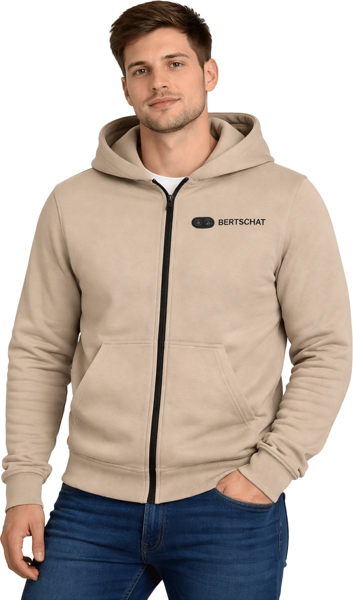 Verwarmde Hoodie - Heren | Verwarmd Vest | Dual Heating | Beige | Incl. twee powerbanks | XXL