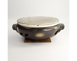 Konro Grill – Ronde Japanse BBQ – Zwart – 28 cm – Hibachi Barbecue