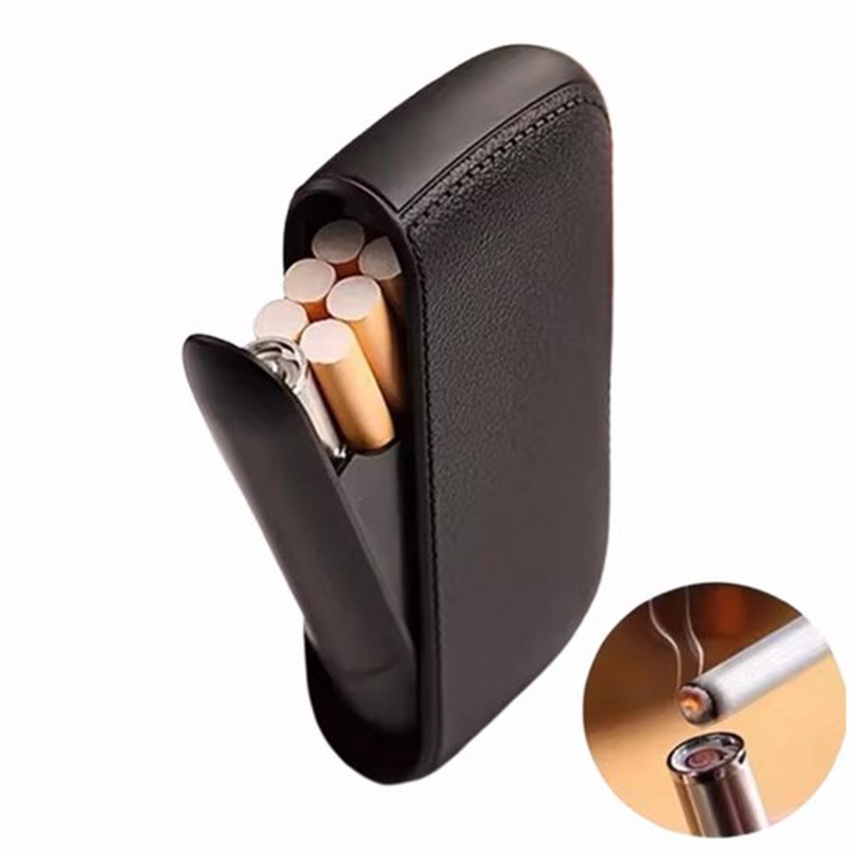 Luxe Kunststof sigarettenkoker - Met ingebouwde aansteker - USB - 10 sigaretten