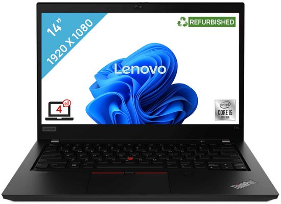 Lenovo Thinkpad T14 Gen1 | Intel Core i5 | 16GB | 256GB SSD | 14 inch FHD | Windows 11 - Lenovo - Hoofdafbeelding