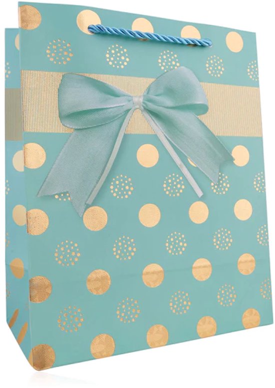 Cadeautas M - Luxe A5 Geschenktas met Stippen - Cadeauzak - Geschenkzak - 18cmx10cmx23cm - Gratis Verzonden