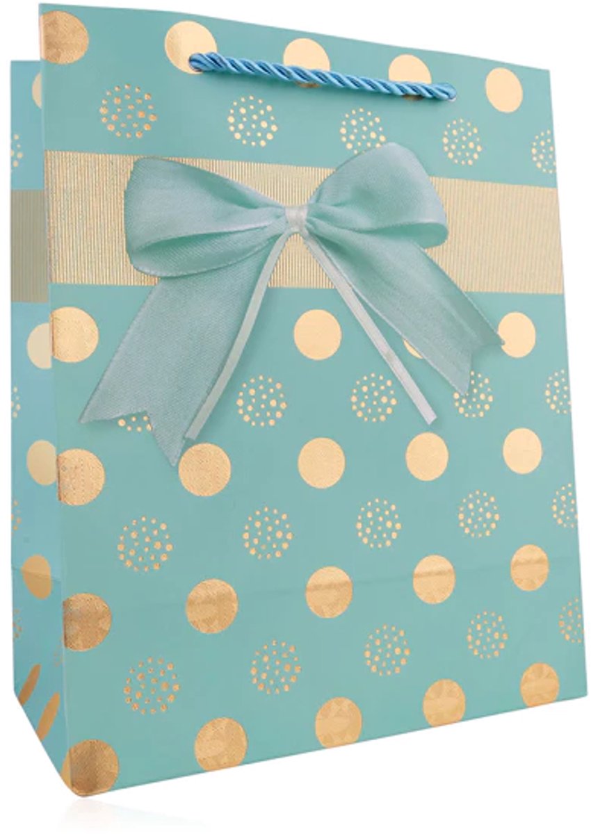 Cadeautas M - Luxe A5 Geschenktas met Stippen - Cadeauzak - Geschenkzak - 18cmx10cmx23cm