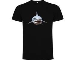 Zwart t-shirt Witte Haai imposant en gevaarlijk - Great White Shark - Geweldig - Humor Maat 2XL