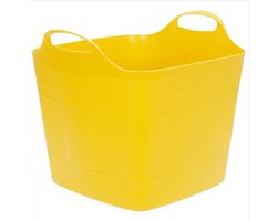 Excellent houseware flexibele kuip / emmer - geel - 25 l - kunststof - 40 x 35 cm - met handvatten