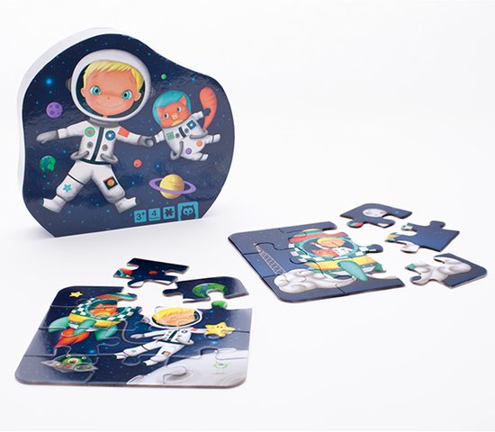 Eurekakids Puzzle 4 en 1 Astronaute - Quatre puzzles pour enfants dans une jolie boîte