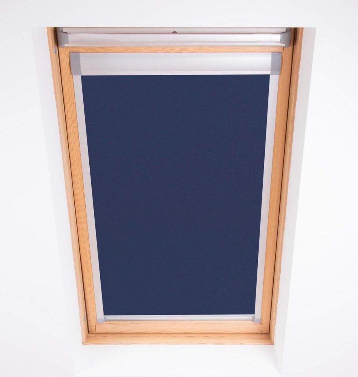 Dakraam Rolgordijn - Verduisterend Gordijn - Slaapkamer Verduisteren - Boorvrije Montage - B15 x H150 cm - Marineblauw