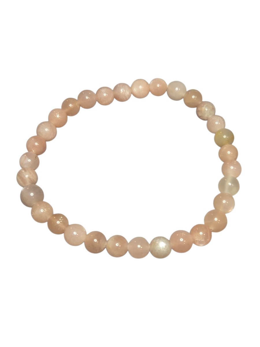 Maansteen armband elastisch.