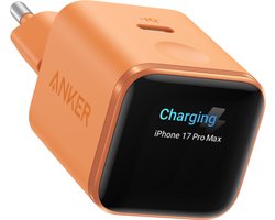 Anker Nano 45W USB-C snellader met Smart Display, intelligente oplader met realtime scherm, iPhone-herkenning en batterijbescherming