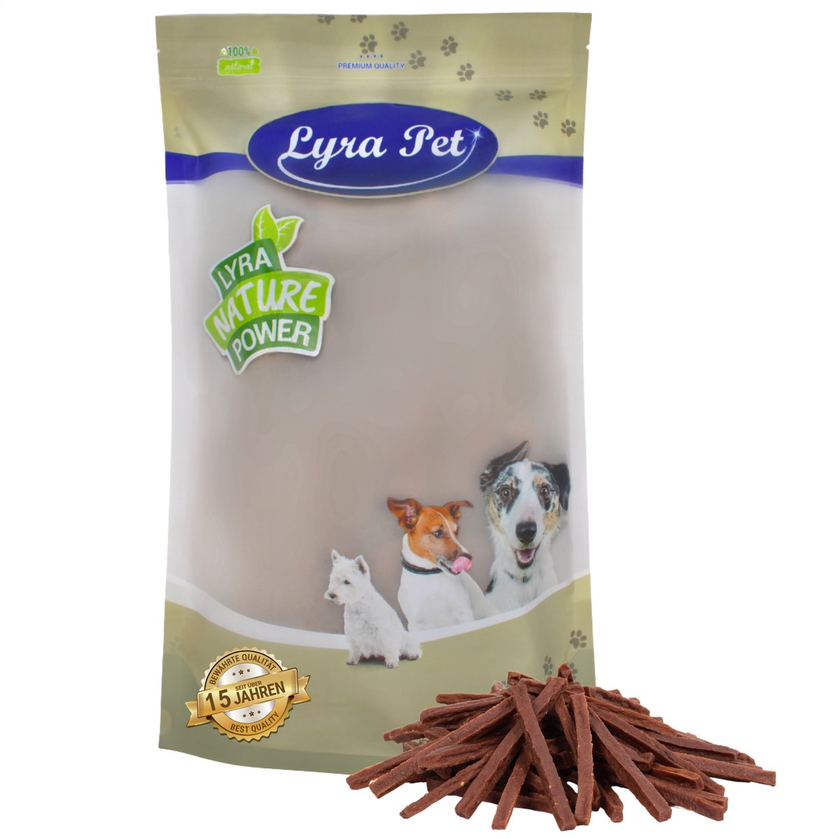 1 kg Lyra Pet® Beef jerky sticks