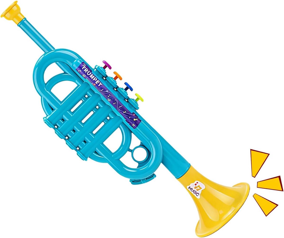 Speelgoed trompet - Muziekinstrument speelgoed - Vroeg onderwijs - Stimuleert mondspieren - 495 cm lang - Kleurrijk