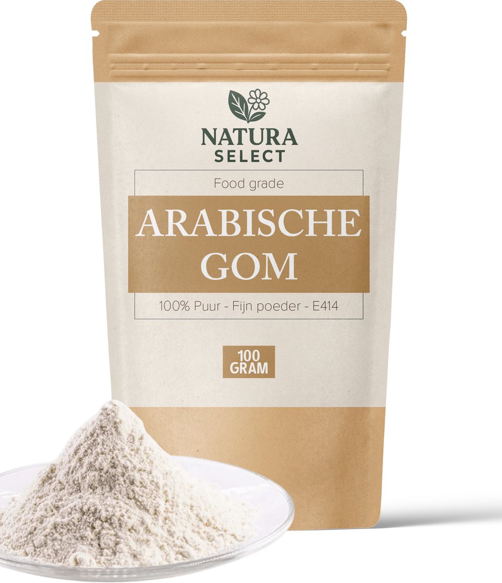 Gum Arabic Poeder E414 (100g) – Natuurlijk Bindmiddel – Arabische Gom – Vegan & Glutenvrij – Voor Voeding, Dranken & Cosmetica