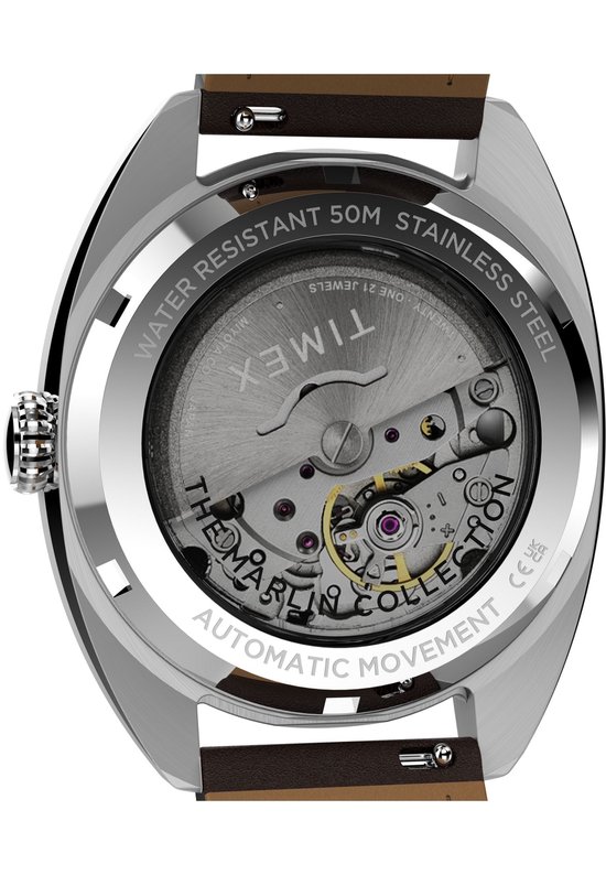 Timex Marlin Draper Automatic Montre Mécanique Automatique Marron Boîtier : 100% Acier Inoxydable | Bracelet : 100% Cuir 37 mm TW2Y65200AJ