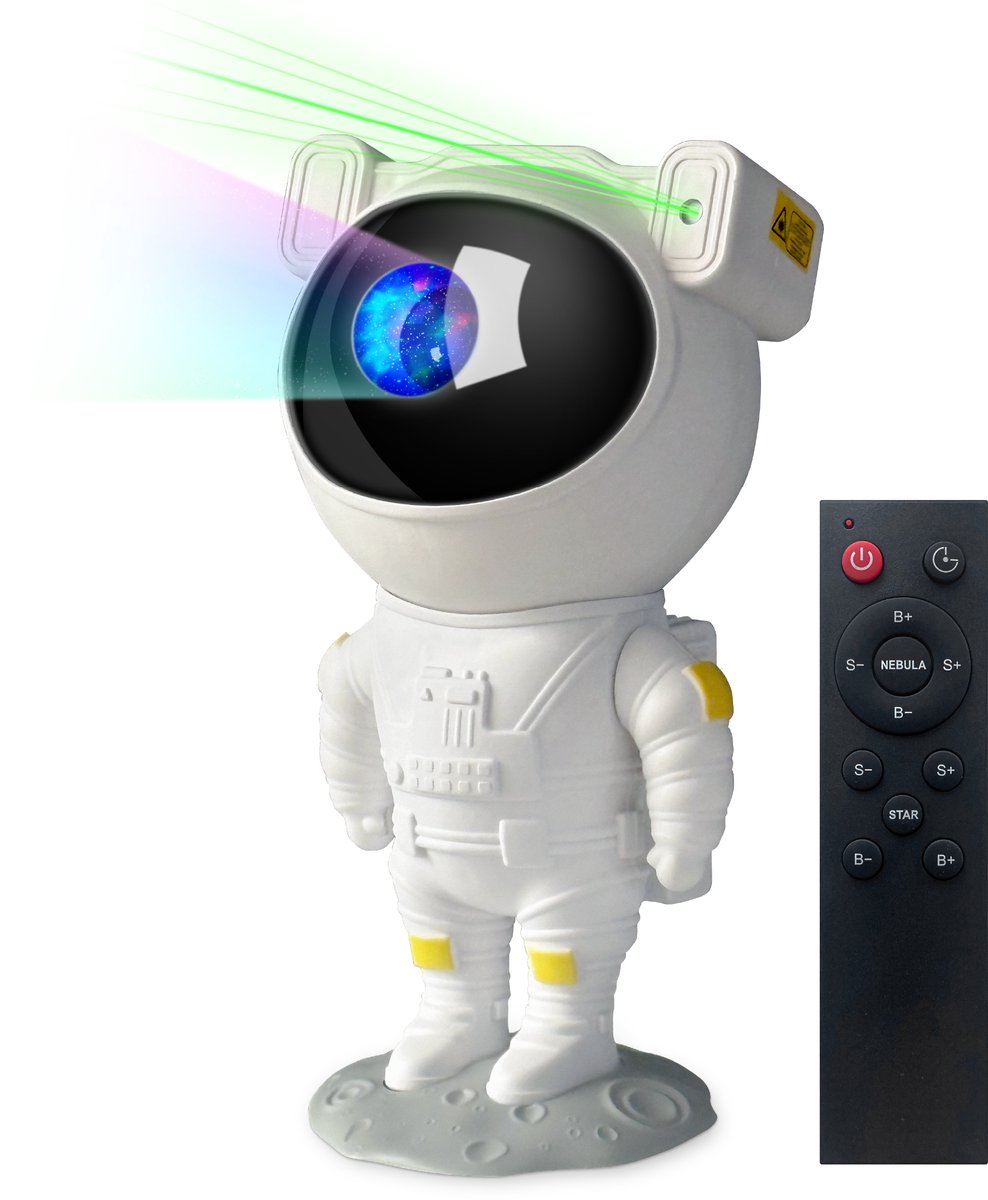 PartyFunLights - Astronaut Sterren Projector - Laser en Noorderlicht - USB - met afstandsbediening