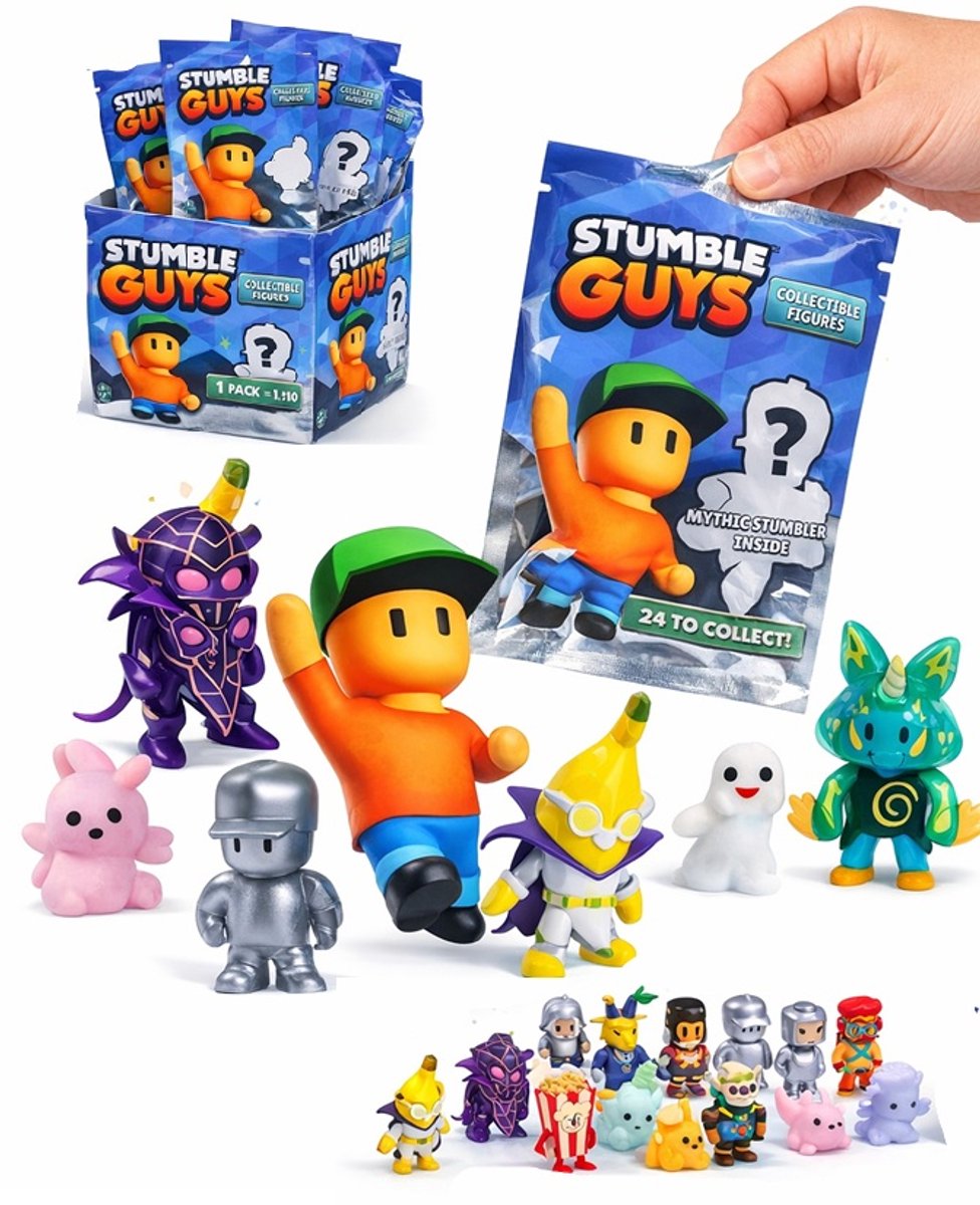 Stumble Guys Blind Bag Minifiguur - 1 exemplaar - 4 cm groot - Videogame Merchandise - Spaar ze allemaal