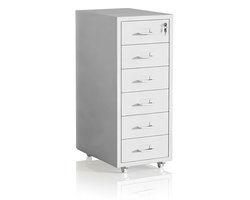 Rolcontainer - 28x69x41 cm - wit - met wielen