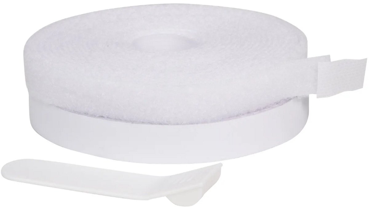 Hamstra klittenband zelfklevend - wit - 400 cm - 15 mm