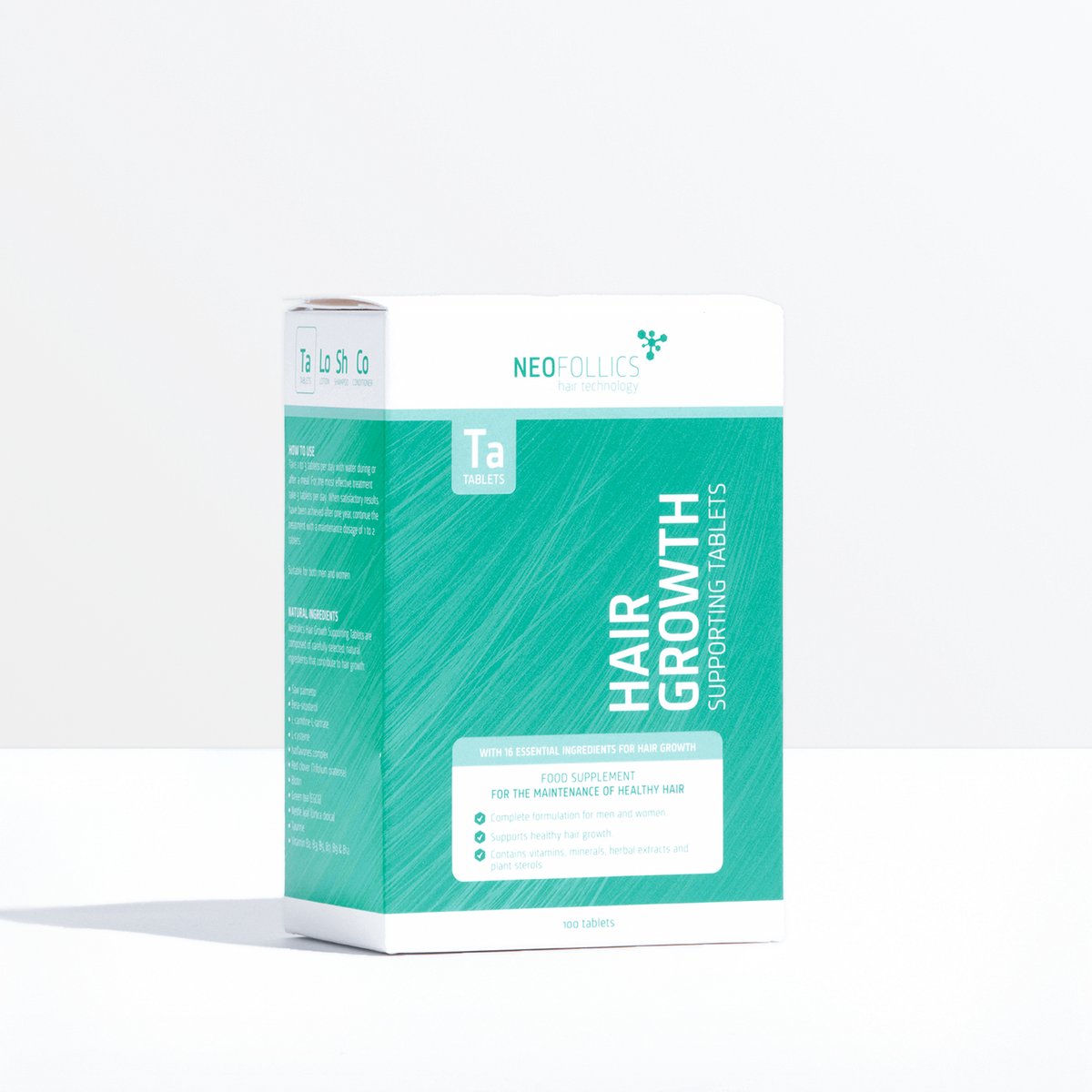 Neofollics Hair Growth Supporting Tablets – Geavanceerd supplement met Biotine, Saw Palmetto & EGCG – Vermindert haaruitval & ondersteunt gezonde haargroei – 100 tabletten