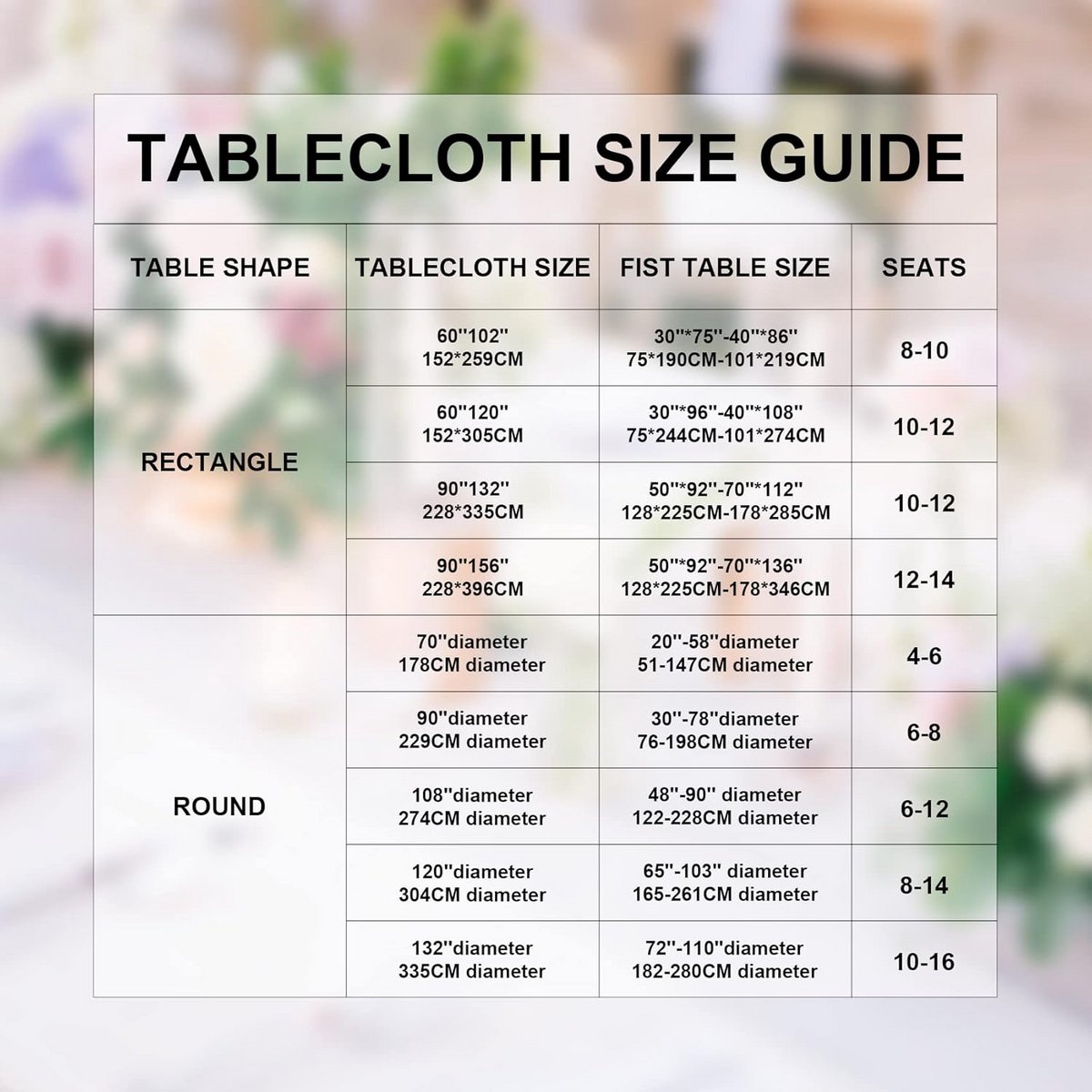 Rond Tafelkleed 304 cm Vlekbestendig en Kreukvrij Polyester voor Diner en Feest