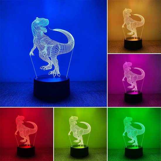 3D Dinosaurus Nachtlampje voor Kinderkamer met 16 Kleuren — afbeelding 3