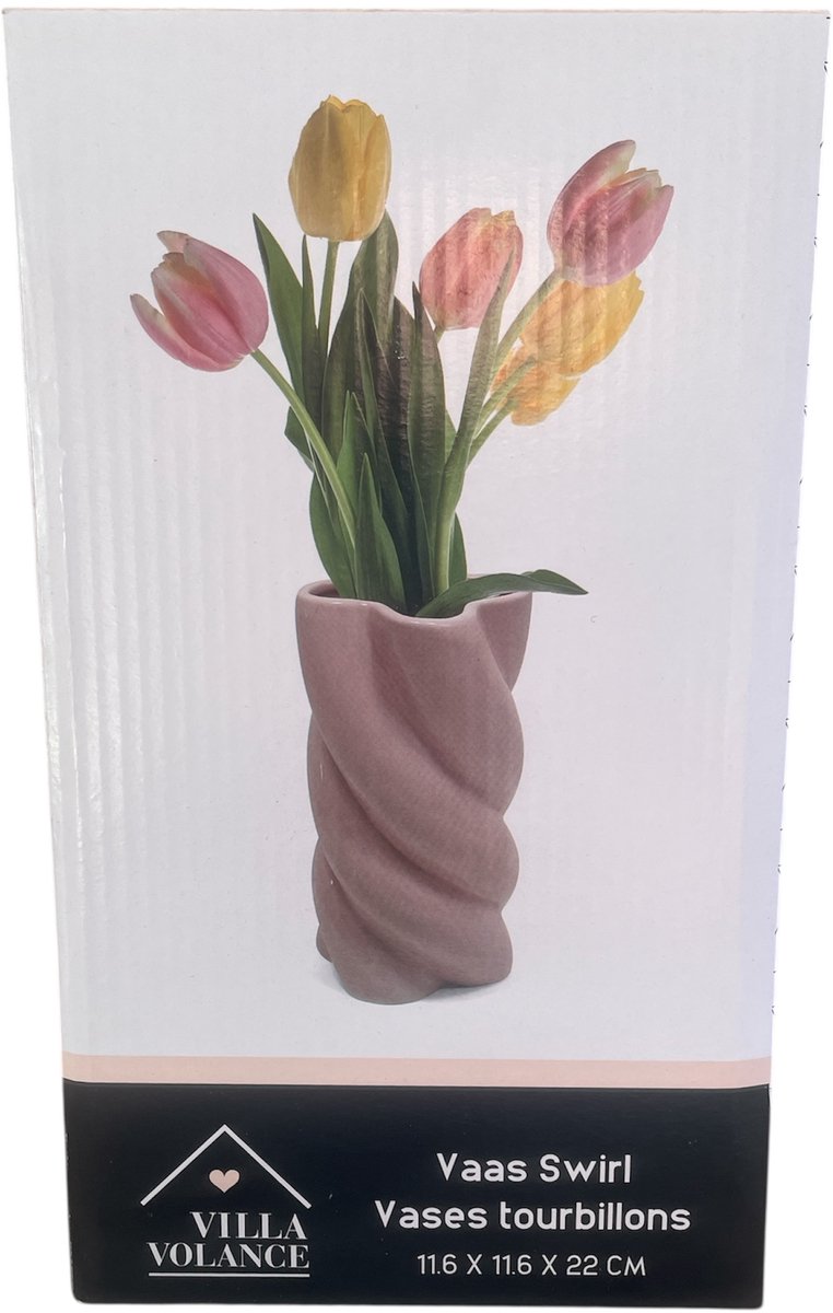 Villa Volance Swirl Vaas – Moderne Design Vaas – 22 cm – Glas – Decoratief Interieur