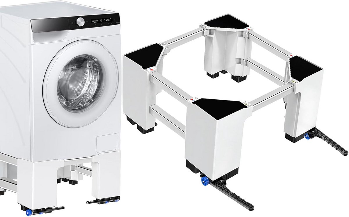 Verstelbaar Onderstel met Wielen voor Wasmachine en Droger - Heavy Duty