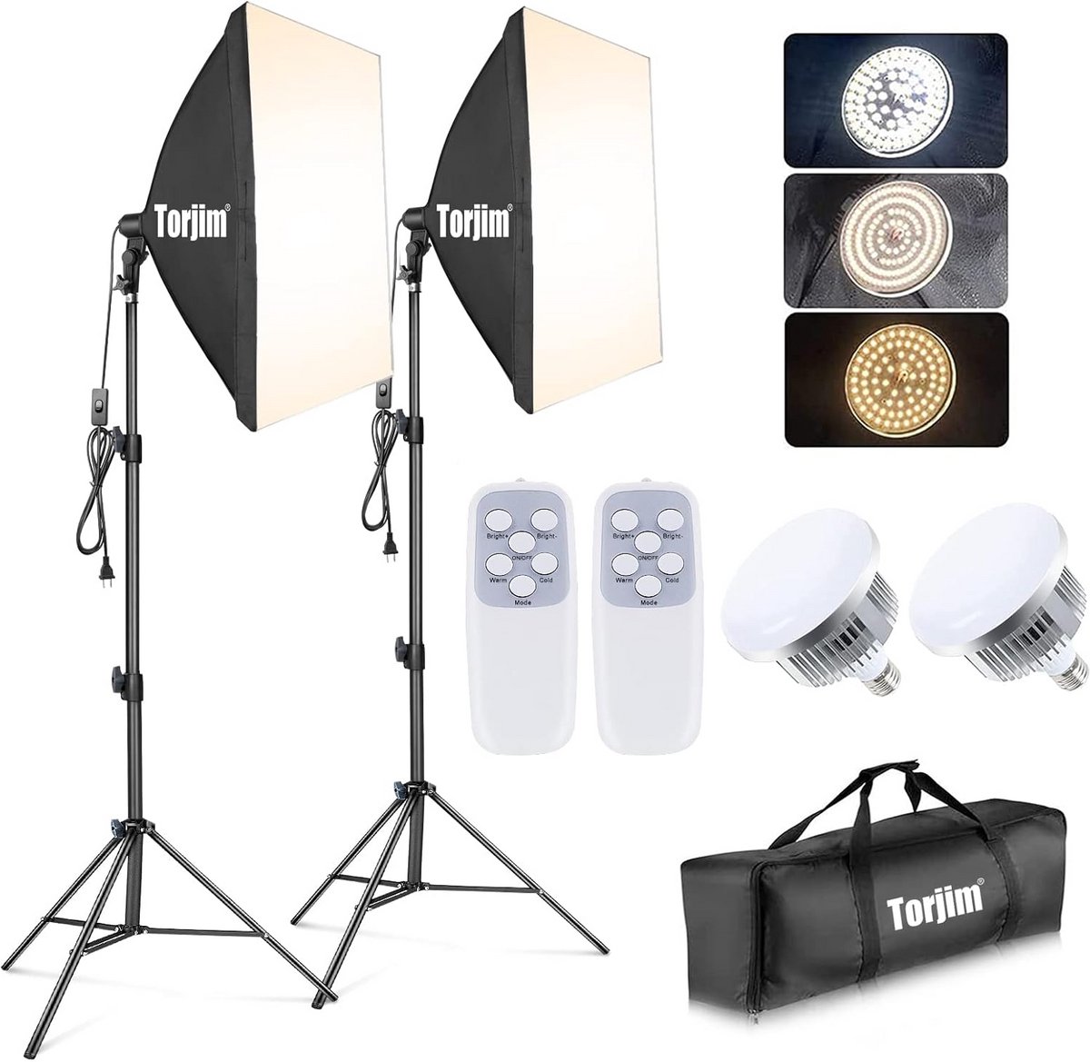 Professionele Softbox Verlichtingsset Fotostudio - Inclusief 2 LED Lampen