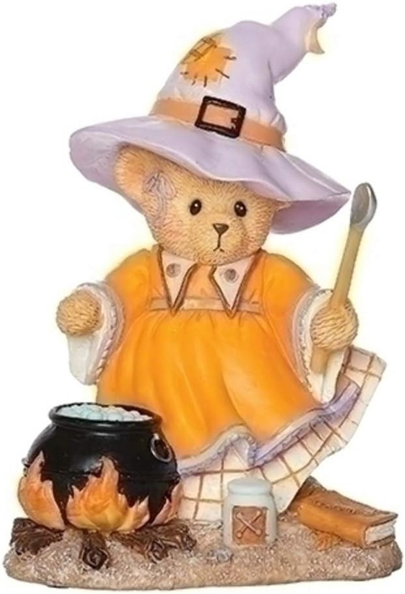 Heksenfiguur met Ketel voor Halloween, 10 cm, Multicolor