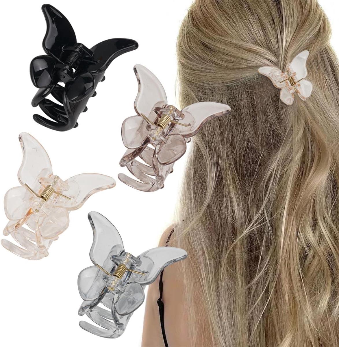 Haarclips 5 cm - Haarspelden voor dun haar - Haaraccessoires meisjes - Set van 4