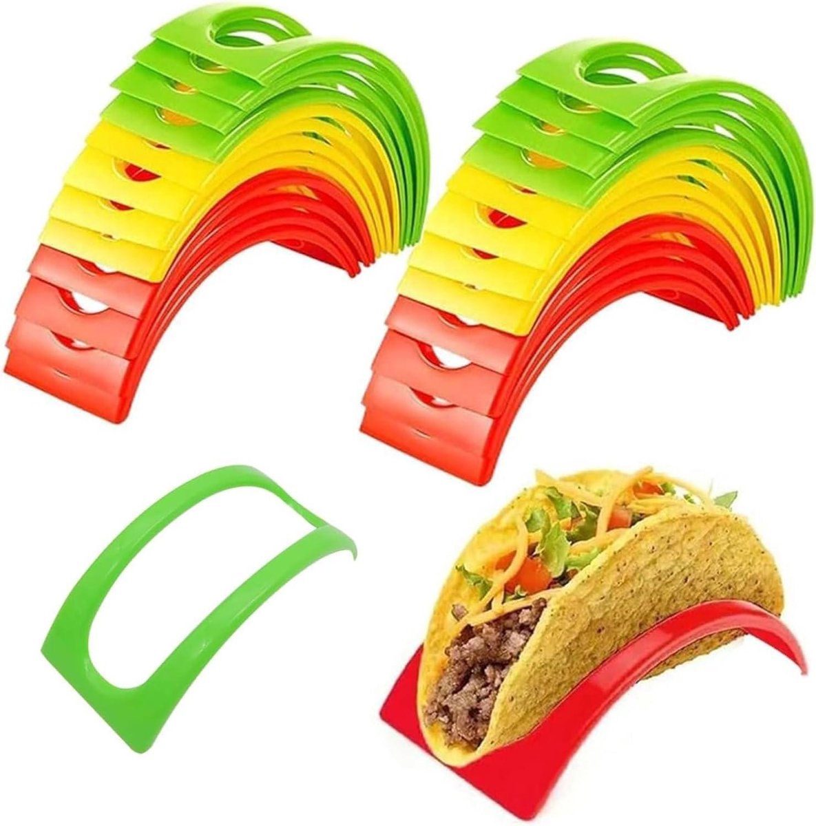 Taco Houder Set van 32 Kunststof Taco Standaards voor Thuis en Restaurant