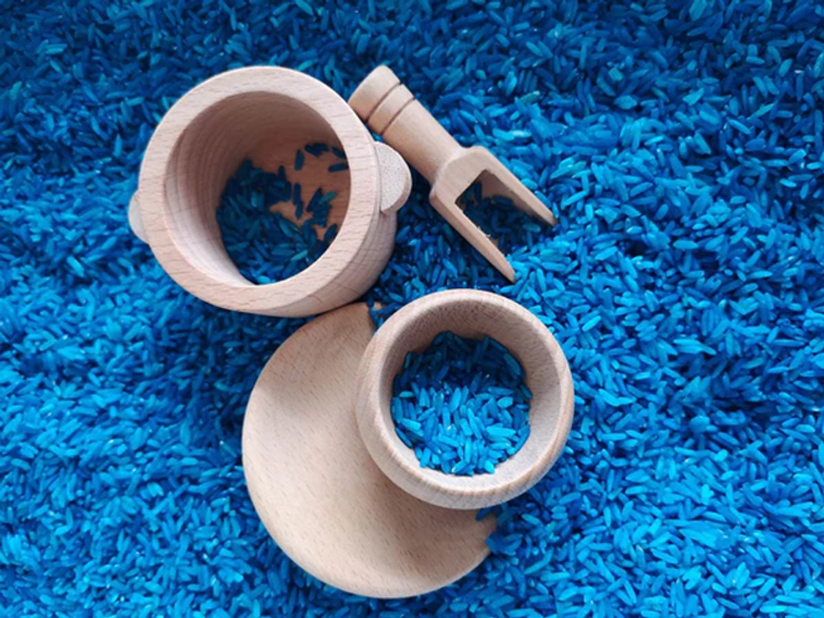 Gekleurde speelrijst | Blauw | 500gr