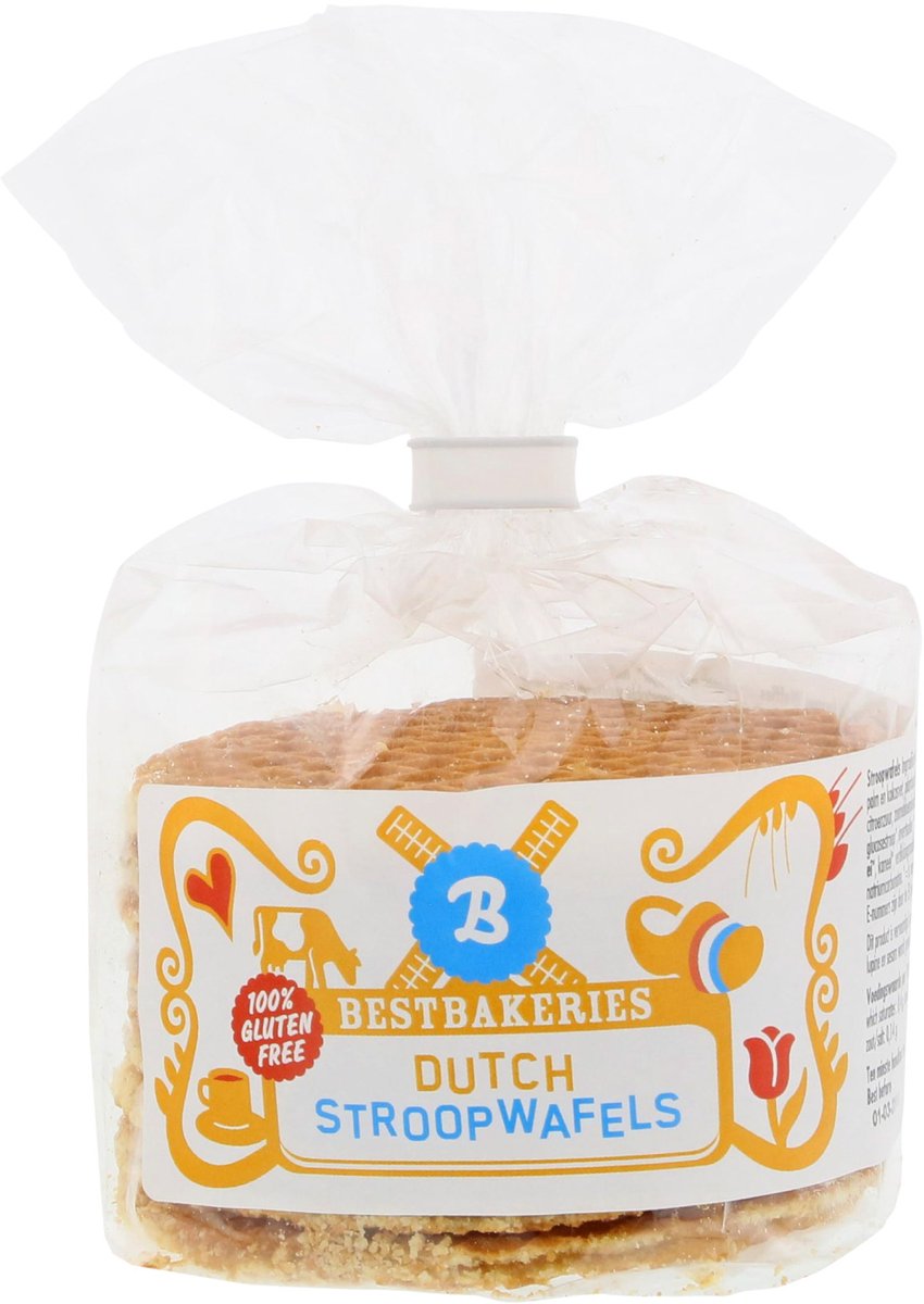Glutenvrije Stroopwafels - Lactose- en zuivelvrij - Doos met 8 toefzakken - 8 Stroopwafels per toefzak (64 Koeken)