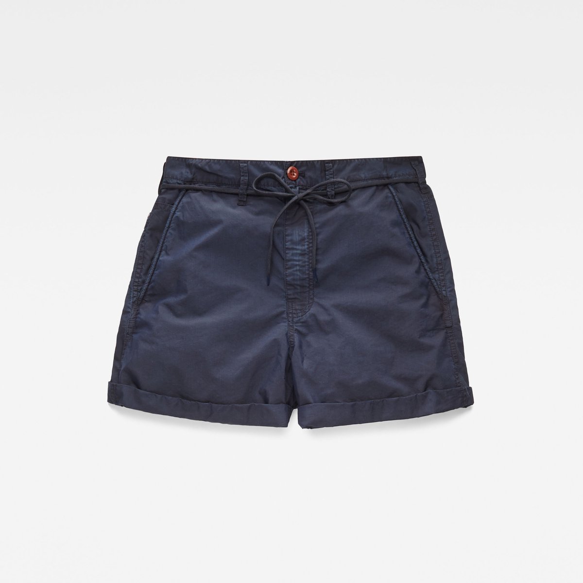 Merkloze Dames Shorts Comfortabele Boyfriend Fit met Koorddetail Rinsed