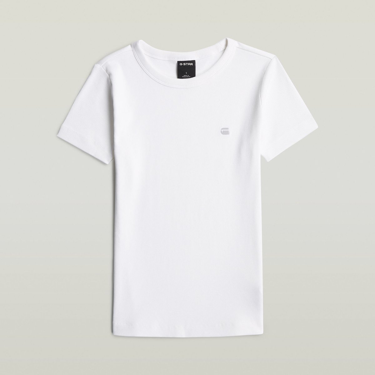 G-Star Slim rib t wmn Dames Tops Wit