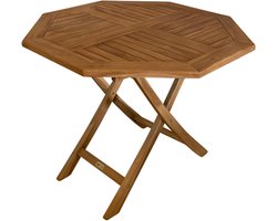 AXI Sana Teak Tuintafel Achtkantig – 100 x 100 x 75 cm – Opklapbaar – Achtkantige Klaptafel – Houten Tuintafel - Bruin – Voor 4 Personen - Voor Tuin, Terras en Balkon