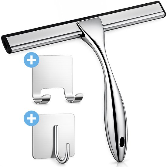 Vloertrekker Badkamer - incl. zelfklevende haak - Makkelijk opbergen - Geen strepen - Douchewisser - Ramenwisser - Luft