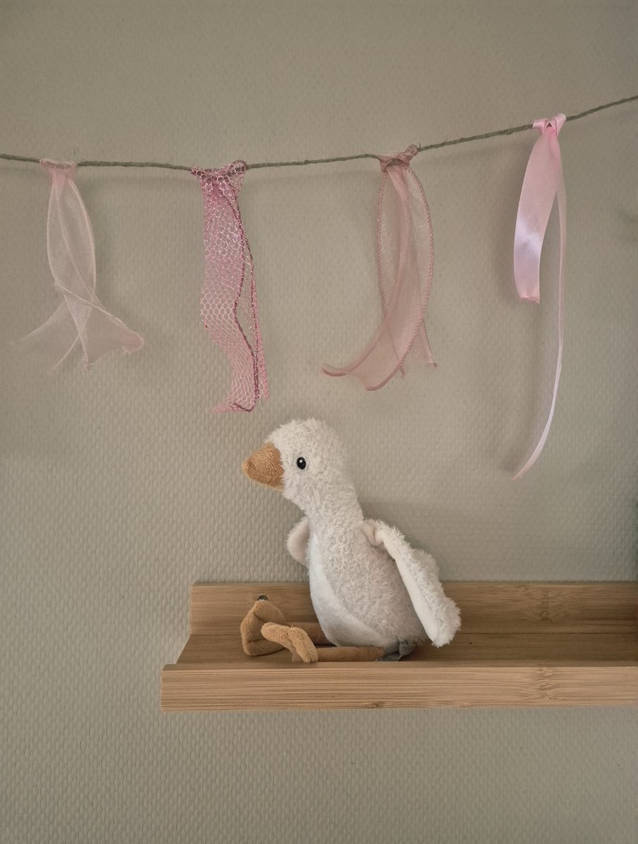 Stoffen vlaggenlijn 10 meter - roze stoffen vlaggenlijn - babyshower meisje - geboorte meisje - gender reveal - stoffen slinger - vlaggenlijn 10 meter - handgemaakt - vlaggenlijn roze - babyshower decoratie - verjaardag decoratie