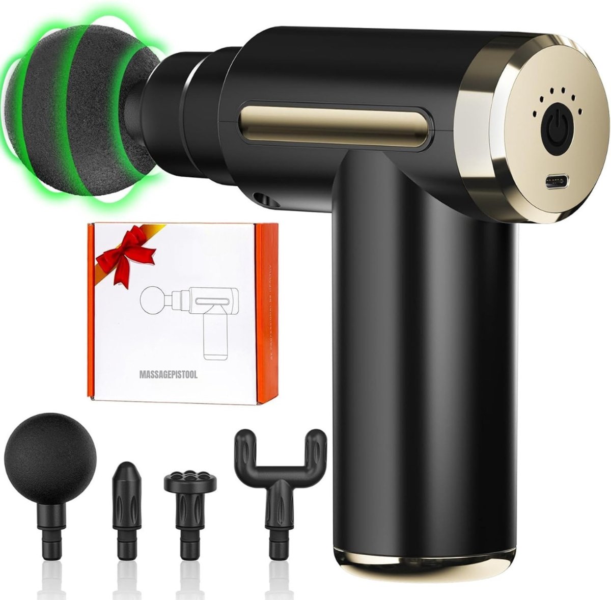 SCH® Massage Gun Professioneel - Massage Gun - Zwart - 11cm x 4cm x 9cm